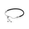 Bracelete Pandora Cordão De Couro Preto