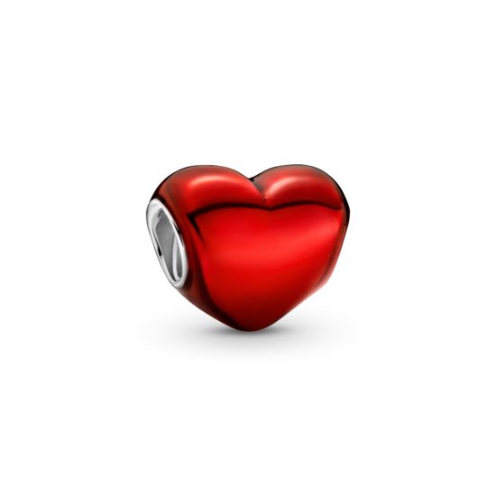 Charm Coração Vermelho Metálico - 799291C02  Clique na imagem para fechar