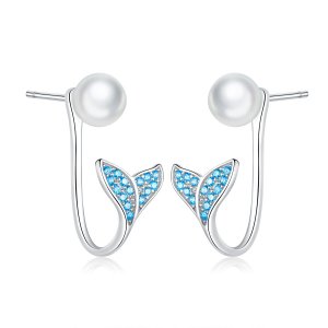 Brincos Petit Cauda de sereia estilo Pandora - SCE761 Brincos Petit Cauda de sereia estilo Pandora - SCE761