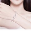 Bracelete estilo Pandora Rígido Coração quieto - SCB144