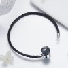 Bracelete Couro gato sortudo estilo Pandora - SCB113