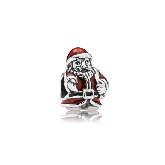 Charm PANDORA de Prata e Esmalte Papai Noel - 791231ENMX  Clique na imagem para fechar