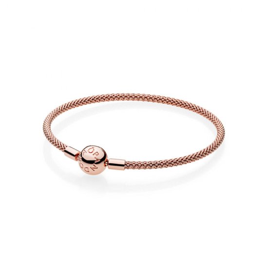 Pulseira PANDORA Crie & Combine ROSETM de Malha - Fecho Redondo - 586543  Clique na imagem para fechar