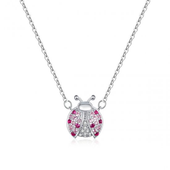 Colar Joaninha deslumbrante estilo Pandora - SCN400  Clique na imagem para fechar