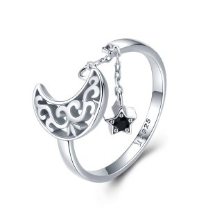Anel Lua de Luz estelar estilo Pandora - SCR479 Anel Lua de Luz estelar estilo Pandora - SCR479