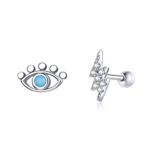 Brincos Petit Olho relâmpago estilo Pandora - SCE1007 Brincos Petit Olho relâmpago estilo Pandora - SCE1007