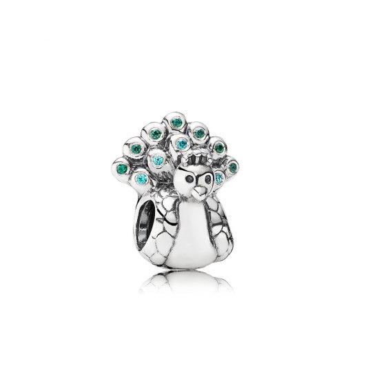 Charm berloques PANDORA de Prata Pavão - 791227MCZ  Clique na imagem para fechar