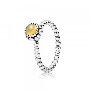 Anel PANDORA de Prata, birthstone-novembro, citrine - 190854CIG Anel PANDORA de Prata, birthstone-novembro, citrine - 190854CIG