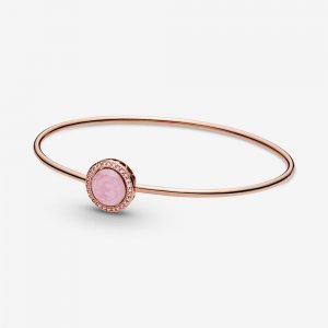Bracelete Pandora Rígido Espiral Rosa - 589287C01