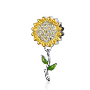 Charm Pendente Girassol estilo Pandora - SCC1211 Charm Pendente Girassol estilo Pandora - SCC1211