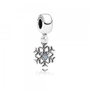 Pingente Pandora de prata Disney, Floco de neve cintilante de Mickey Pingente Pandora de prata Disney, Floco de neve cintilante de Mickey
