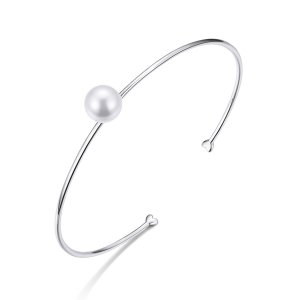 Bracelete Rigido Aberto Pérola quieta estilo Pandora - SCB168 Bracelete Rigido Aberto Pérola quieta estilo Pandora - SCB168