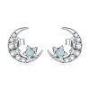 Brincos Petit Estrela e lua estilo Pandora - SCE1157
