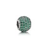 Charm PANDORA de Prata e Pavê de Zircônias Verde Escuro - 791051CZN Charm PANDORA de Prata e Pavê de Zircônias Verde Escuro - 791051CZN