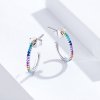 Brinco Argolas arco-íris estilo Pandora - SCE837