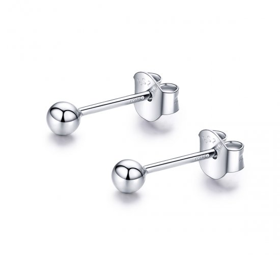 Brincos Petit Bola pequena estilo Pandora - SCE581  Clique na imagem para fechar
