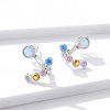 Brincos Petit Bolhas Coloful estilo Pandora - BSE392