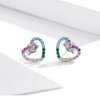 Brincos Petit Corações Arco-Íris estilo Pandora - SCE891