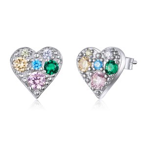 Brincos Petit Amor colorido estilo Pandora - SCE890