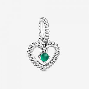 Charm Pendente Coração Esferas Verde Escuro - Mês De Maio - 798854C05
