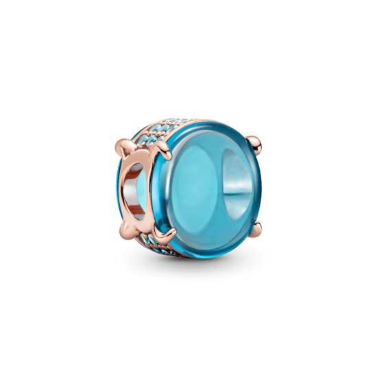 Charm Oval Em Cabochão Azul Pandora Rose™ - 789309C01  Clique na imagem para fechar