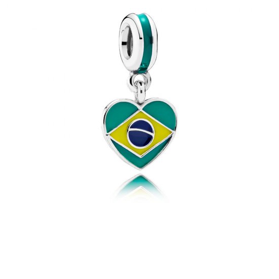 Pingente PANDORA Coração Brasileiro  Clique na imagem para fechar