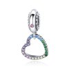 Charm Pendente Coração Colorido estilo Pandora - SCC896