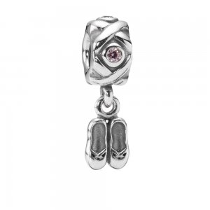 Charm PANDORA de Prata Pendente Sapatilhas de Balé - 790520PCZ Charm PANDORA de Prata Pendente Sapatilhas de Balé - 790520PCZ