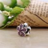 Charm Pandora de prata Margarida roxa do brilho