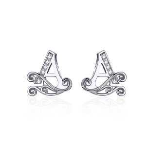 Brincos Petit Carta Anti-Alergia A estilo Pandora - SCE714 Brincos Petit Carta Anti-Alergia A estilo Pandora - SCE714