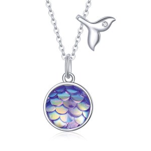 Colar Escama de cauda de peixe estilo Pandora - SCN448 Colar Escama de cauda de peixe estilo Pandora - SCN448