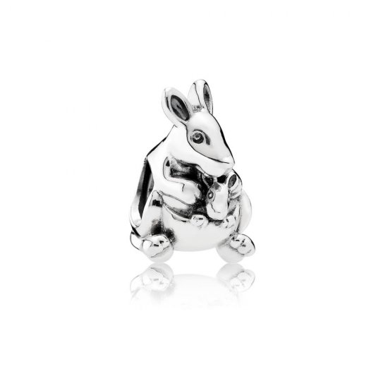 Charm berloques Pandora de prata Canguru e Bebê  Clique na imagem para fechar