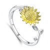 Anel Dois tons Girassóis dourados estilo Pandora - SCR596