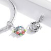 Charm Pendente Pássaros e flores estilo Pandora - SCC1726