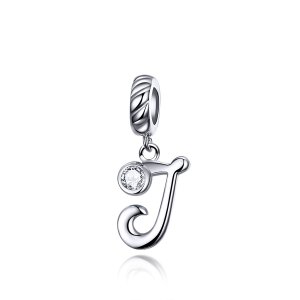Charm Pendente Letra J estilo Pandora - SCC1183-J Charm Pendente Letra J estilo Pandora - SCC1183-J