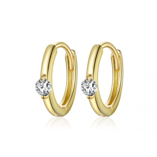 Brinco Argolas Diamante brilhante estilo Pandora - SCE1050-B  Clique na imagem para fechar