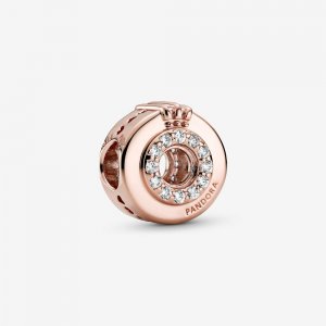 Charm de Coroa em O em Pavé com Centro Vazado Pandora - 789059C01 Charm de Coroa em O em Pavé com Centro Vazado Pandora - 789059C01