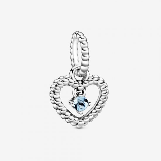 Charm Pendente Coração Esferas Azul Piscina - Mês De Março - 798854C01  Clique na imagem para fechar