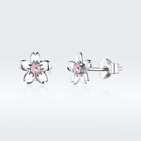 Brincos Petit Daisy Flower Stud estilo Pandora - SCE784  Clique na imagem para fechar