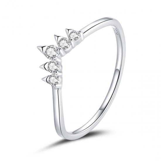 Anel Coroa de princesa estilo Pandora - SCR686  Clique na imagem para fechar