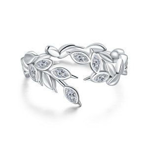 Anel Espiga de Trigo Brilhante estilo Pandora - BSR135 Anel Espiga de Trigo Brilhante estilo Pandora - BSR135