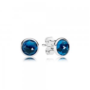 Brinco PANDORA Gota de Cristal Azul Topázio Dezembro - 290738NLB