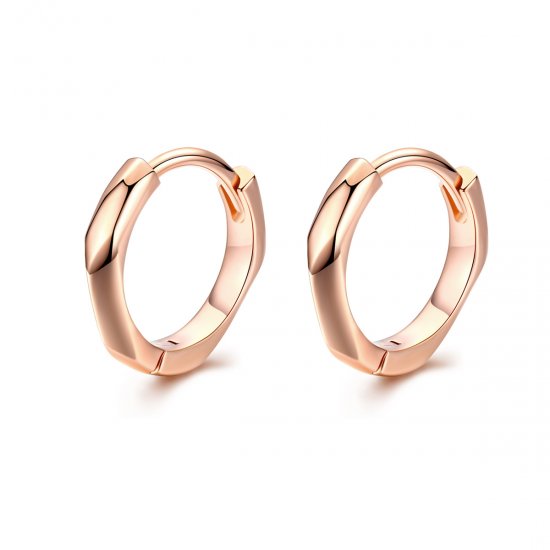 Brinco Argolas Simples estilo Pandora Rosa - BSE119  Clique na imagem para fechar