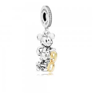 Pingente Pandora de Prata com Ouro Disney, Edição Limitada de 90 Anos do Mickey