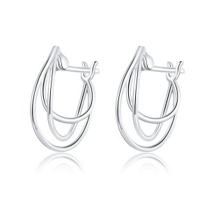 Brinco Argolas Linhas entrelaçadas estilo Pandora - BSE443 Brinco Argolas Linhas entrelaçadas estilo Pandora - BSE443