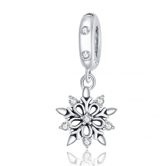 Charm Pendente Floco de neve de cristal balançando estilo Pandora - SCC1649  Clique na imagem para fechar