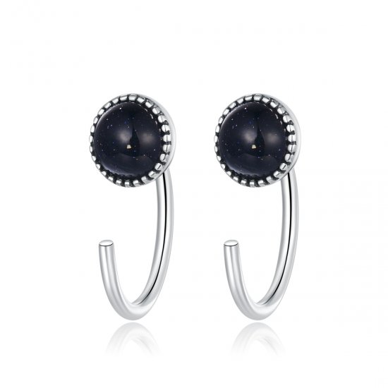 Brinco Argolas Deep Night Sky estilo Pandora - SCE950  Clique na imagem para fechar