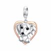 Charm Pendente Dois tons Filhote de labrador estilo Pandora - SCC1611 Charm Pendente Dois tons Filhote de labrador estilo Pandora - SCC1611