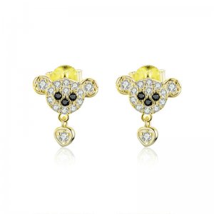 Brincos Petit Urso fofo estilo Pandora - SCE788 Brincos Petit Urso fofo estilo Pandora - SCE788