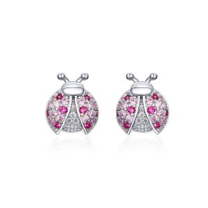Brincos Petit Joaninha estilo Pandora - SCE715